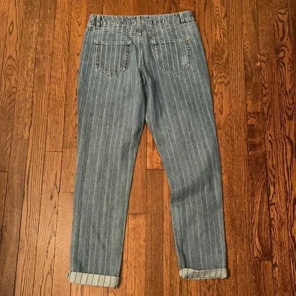 Urban Bliss Sz 12 Pinstriped Cuff Jeans Like New! - Picture 7 of 10